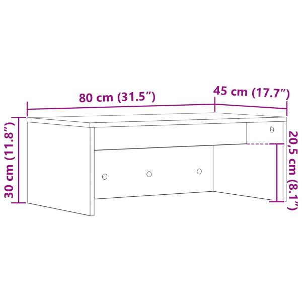 Wandtisch Wandmontiert Altholz 80 x 45 x 30 cm Holzwerkstoff