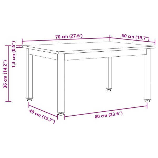 Couchtisch Natur 60 x 50 x 36 cm Massives Kiefernholz
