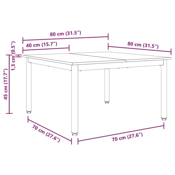 Couchtisch Natur 80 x 80 x 45 cm Massives Kiefernholz