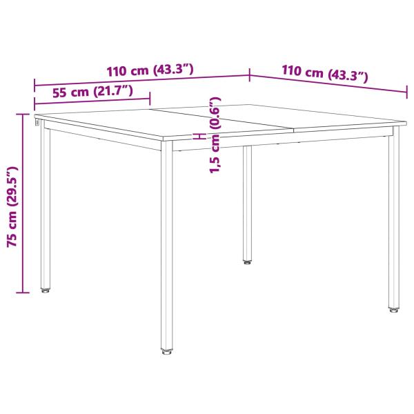 Esstisch Natur 110 x 110 x 75 cm Massives Kiefernholz