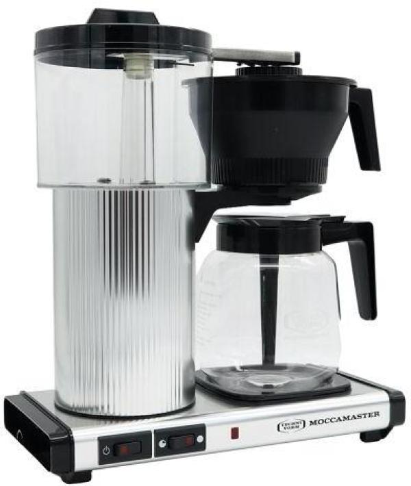 ARDEBO.de Moccamaster CD Grand Filterkaffemaschine, silber poliert mit Glaskanne 1,8 Liter