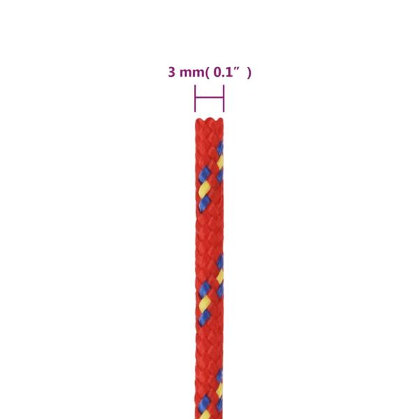 Bootsseil Rot 3 mm 50 m Polypropylen
