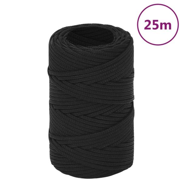 ARDEBO.de - Bootsseil Schwarz 2 mm 25 m Polypropylen