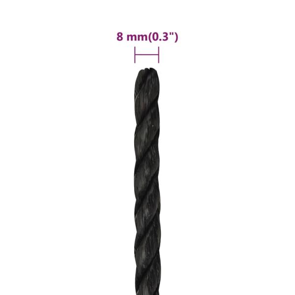 Arbeitsseil Schwarz 8 mm 25 m Polypropylen