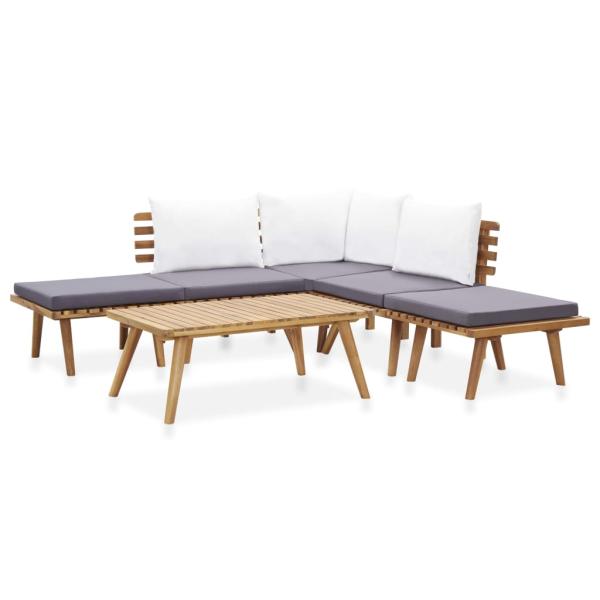 ARDEBO.de - 6-teiliges Garten-Lounge-Set aus Massivholz Akazie