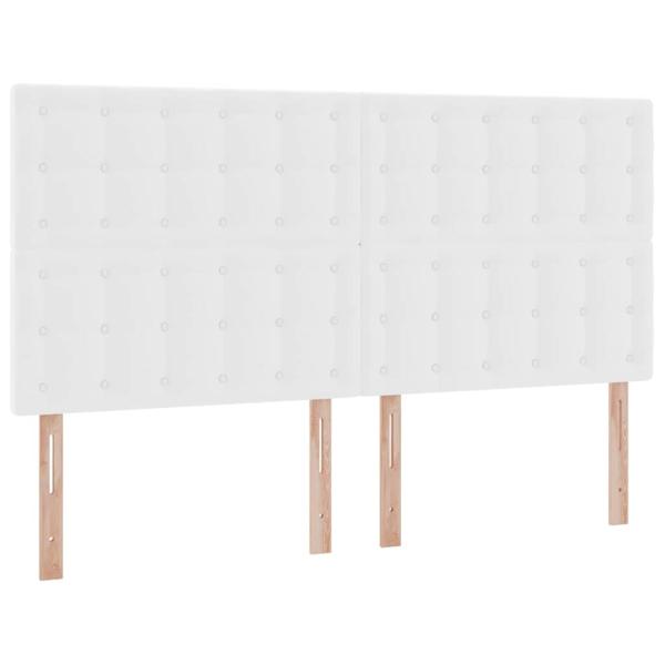 Aufbewahrungsbett mit Matratze Reinweiß 160 x 200 cm Kunstleder