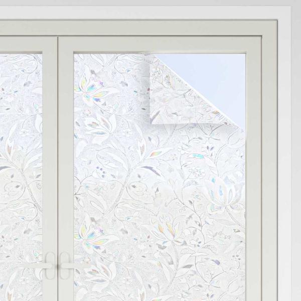 Statisches Fensterfolie Blumen-Muster 45 x 500 cm PVC