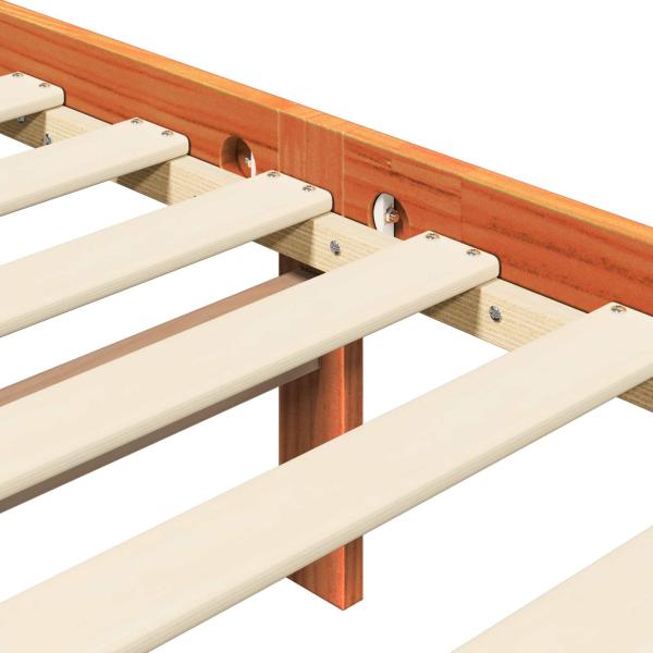 Bettrahmen 2 pcs Wachsbraun 140 x 200 cm Massives Kiefernholz