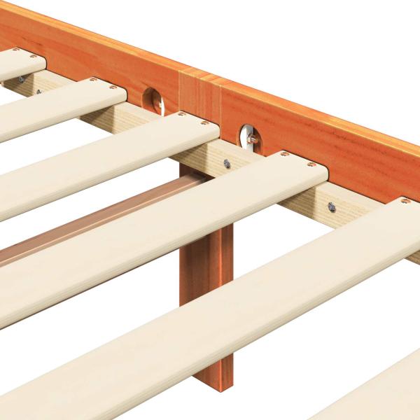 Bettrahmen 2 pcs Wachsbraun 140 x 200 cm Massives Kiefernholz