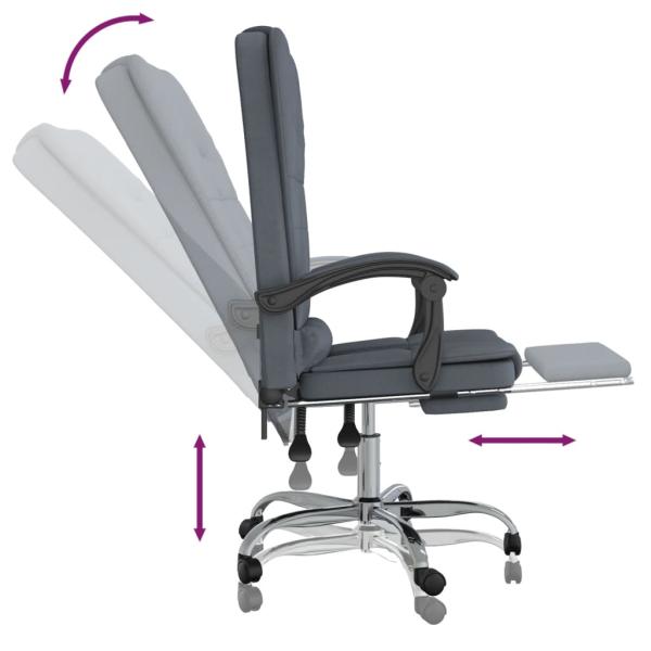 Bürostuhl mit Massagefunktion Dunkelgrau Samt