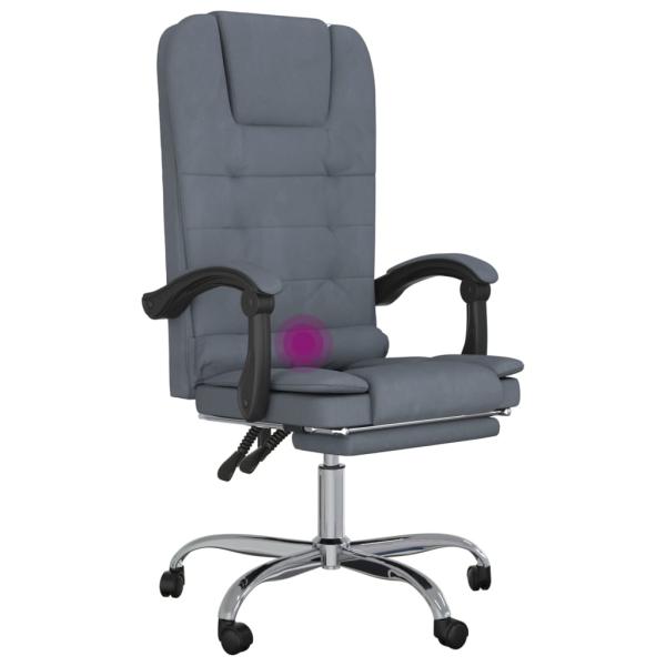 Bürostuhl mit Massagefunktion Dunkelgrau Samt