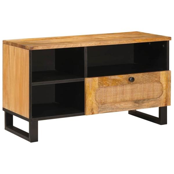 ARDEBO.de - TV-Schränk mit Regal Braun 80 x 33,5 x 46 cm Massivholz Mango