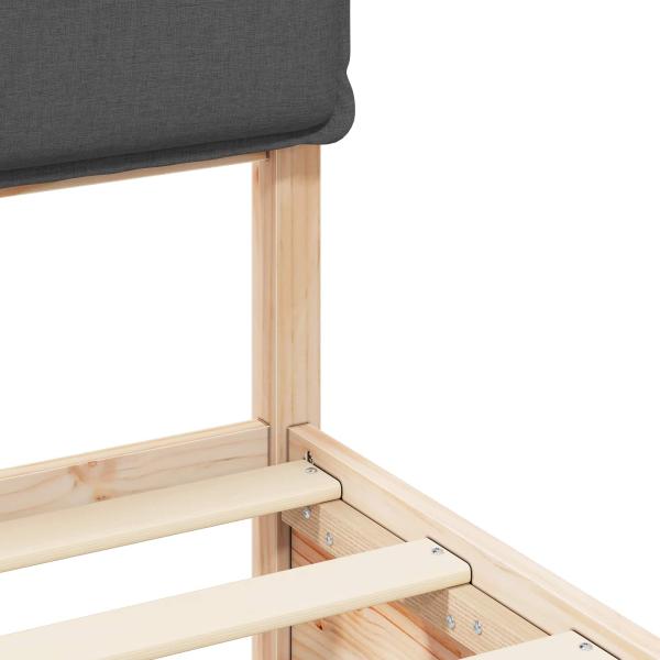 Bettgestell mit gepolstertem Kopfteil Dunkelgrau 120 x 200 cm