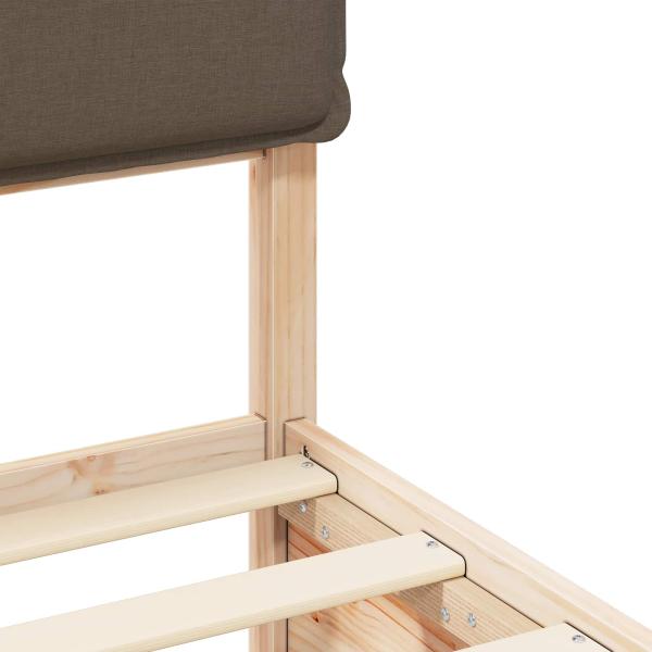 Bettgestell mit gepolstertem Kopfteil Taupe 120 x 200 cm