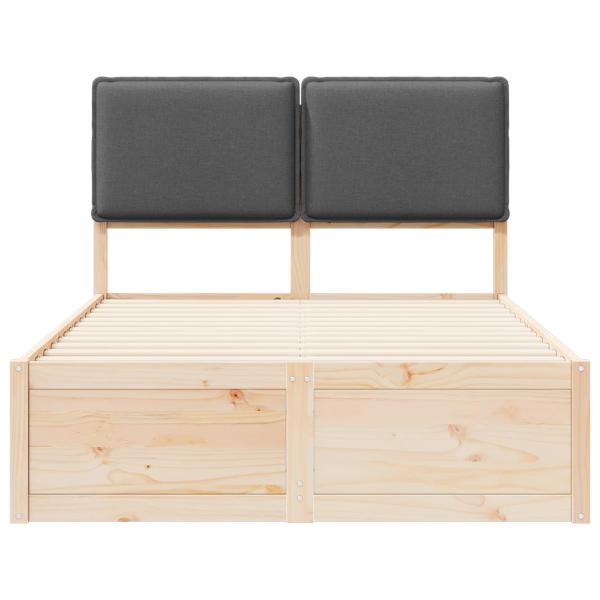 Bettgestell mit gepolstertem Kopfteil Dunkelgrau 120 x 190 cm