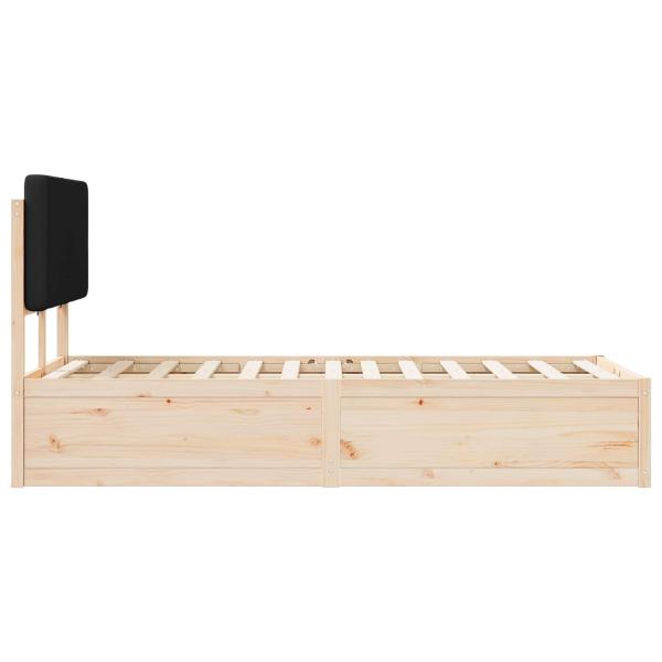 Bettgestell mit gepolstertem Kopfteil Schwarz 120 x 190 cm