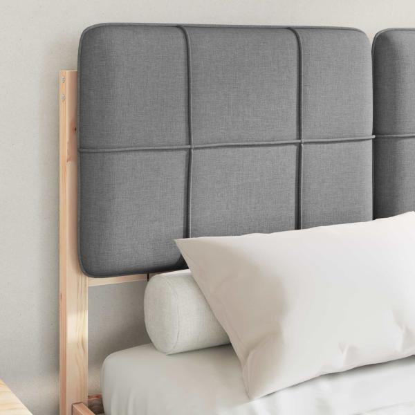 Bettgestell mit gepolstertem Kopfteil Hellgrau 120 x 200 cm