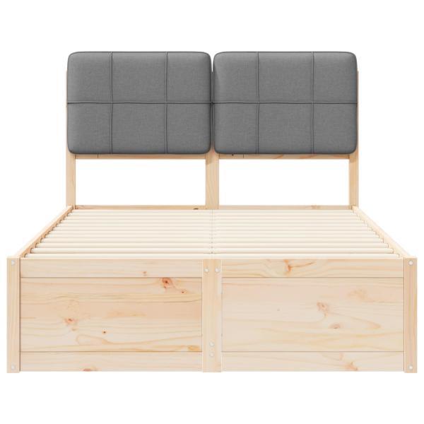 Bettgestell mit gepolstertem Kopfteil Hellgrau 120 x 200 cm