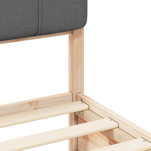 Bettgestell mit gepolstertem Kopfteil Dunkelgrau 120 x 200 cm