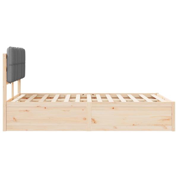 ARDEBO.de - Bettgestell mit gepolstertem Kopfteil Hellgrau 120 x 190 cm