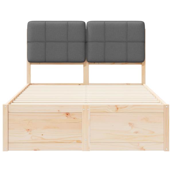 ARDEBO.de - Bettgestell mit gepolstertem Kopfteil Dunkelgrau 120 x 190 cm