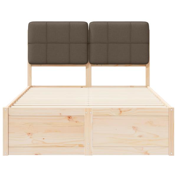 Bettgestell mit gepolstertem Kopfteil Taupe 120 x 190 cm