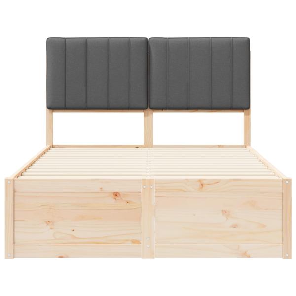 Bettgestell mit gepolstertem Kopfteil Dunkelgrau 120 x 200 cm