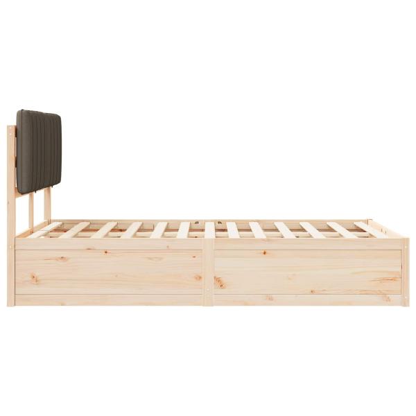 Bettgestell mit gepolstertem Kopfteil Taupe 120 x 200 cm