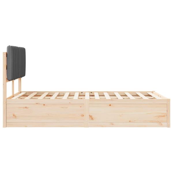 Bettgestell mit gepolstertem Kopfteil Dunkelgrau 120 x 190 cm