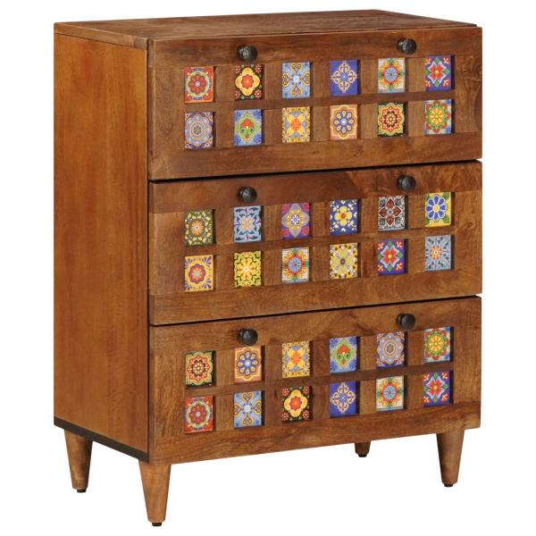 ARDEBO.de - Sideboard Walnuss 60 x 33,5 x 75 cm Massivholz Mango