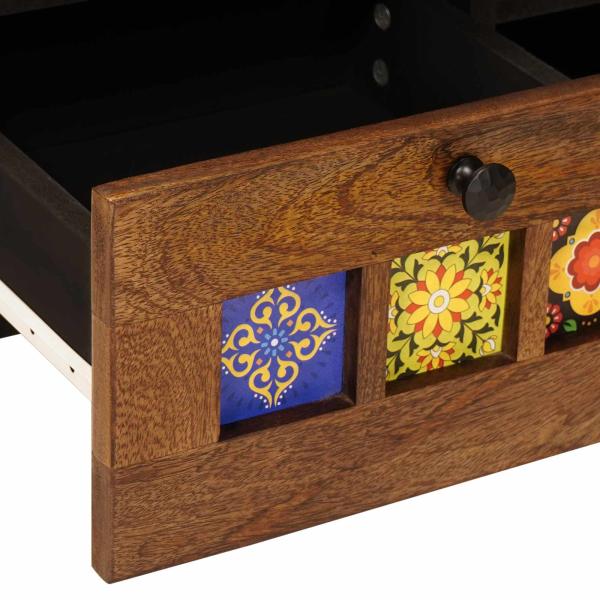 TV-Schränk Walnuss 100 x 33,5 x 46 cm Massivholz Mango