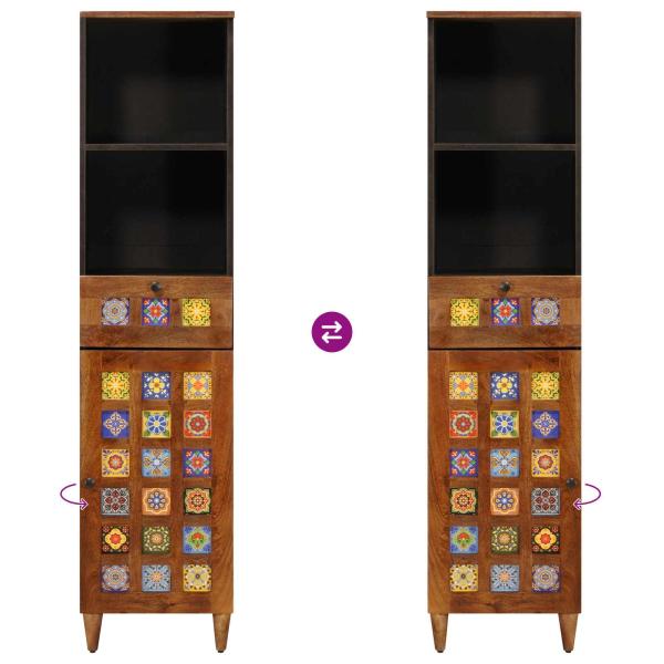 Badezimmerschrank mit Schubladen Walnuss 38 x 33,5 x 160 cm