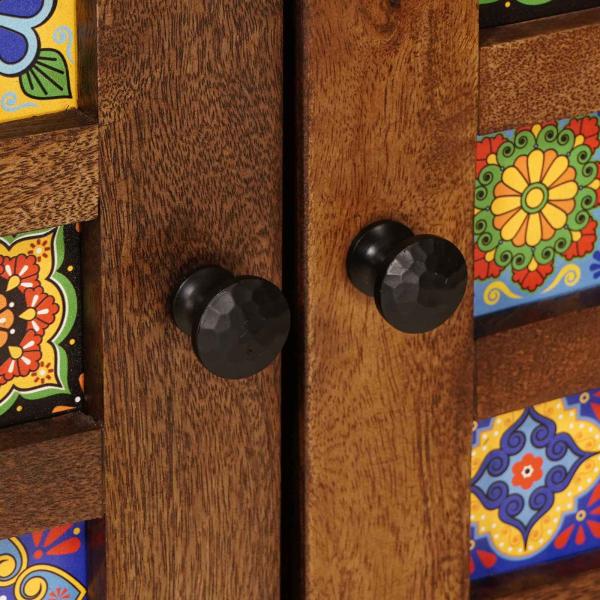 Sideboard mit Tür Walnuss 60 x 33,5 x 75 cm Massivholz Mango