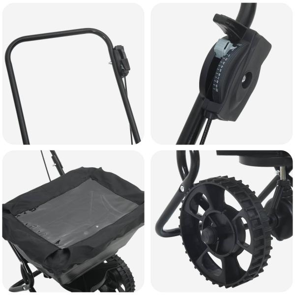 Streuer Schwarz 80 x 46 x 75 cm PVC und Stahl