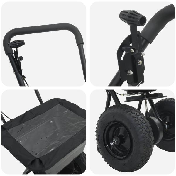 Streuer Schwarz 80,5 x 53 x 78,5 cm PVC und Stahl