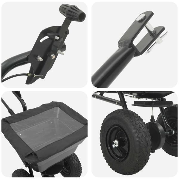 Streuer Schwarz 106 x 53 x 75 cm PVC und Stahl