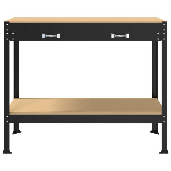 Werkbänke mit Schubladen Schwarz 81 x 41 x 145 cm Holzwerkstoff