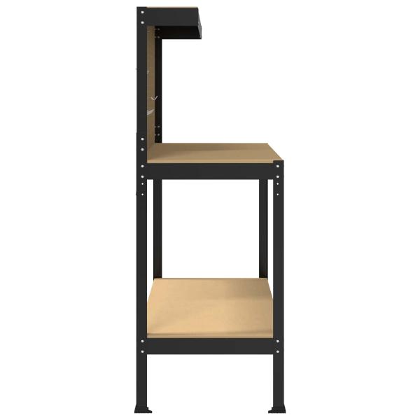 Werkbänke mit Regal Schwarz 81 x 41 x 145 cm Holzwerkstoff
