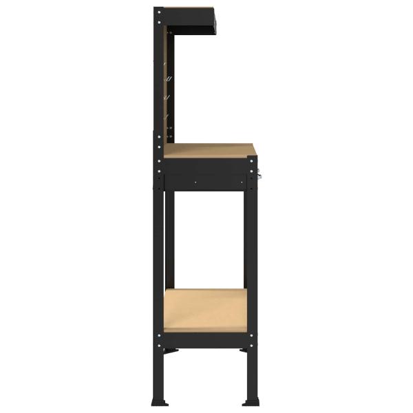 Werkbänke mit Schubladen Schwarz 81 x 41 x 145 cm Holzwerkstoff