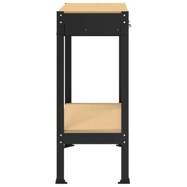 Werkbänke mit Schubladen Schwarz 81 x 41 x 145 cm Holzwerkstoff
