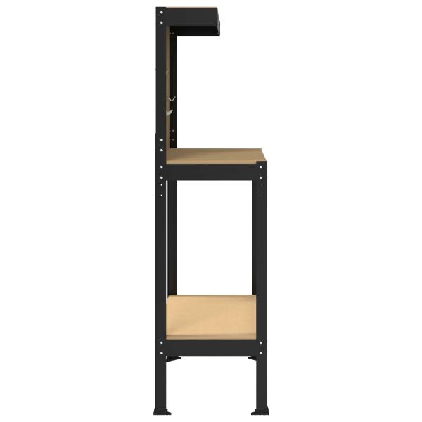 Werkbänke mit Regal Schwarz 81 x 41 x 145 cm Holzwerkstoff