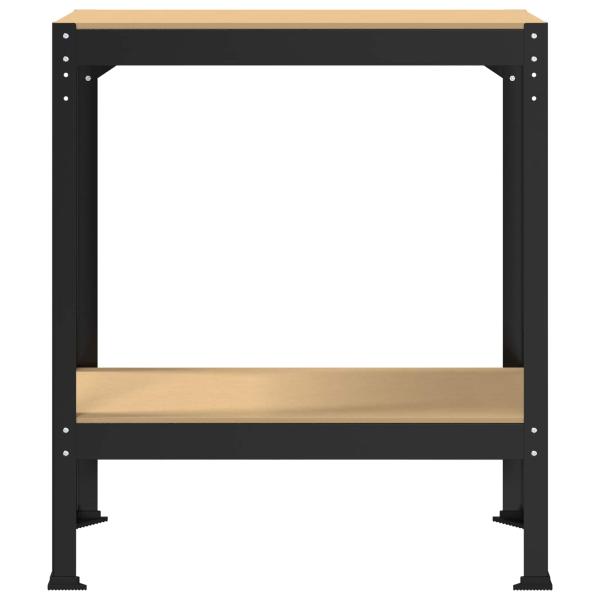 Werkbänke mit Regal Schwarz 81 x 41 x 145 cm Holzwerkstoff