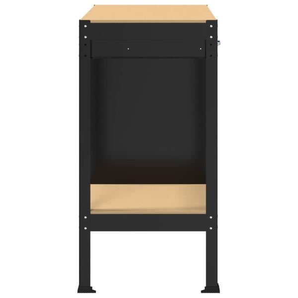 Werkbänke mit Schubladen Schwarz 81 x 41 x 145 cm Holzwerkstoff