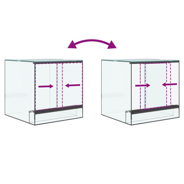 Reptilien- und Amphibienhabitate Weiß 30 x 30 x 30 cm Glas