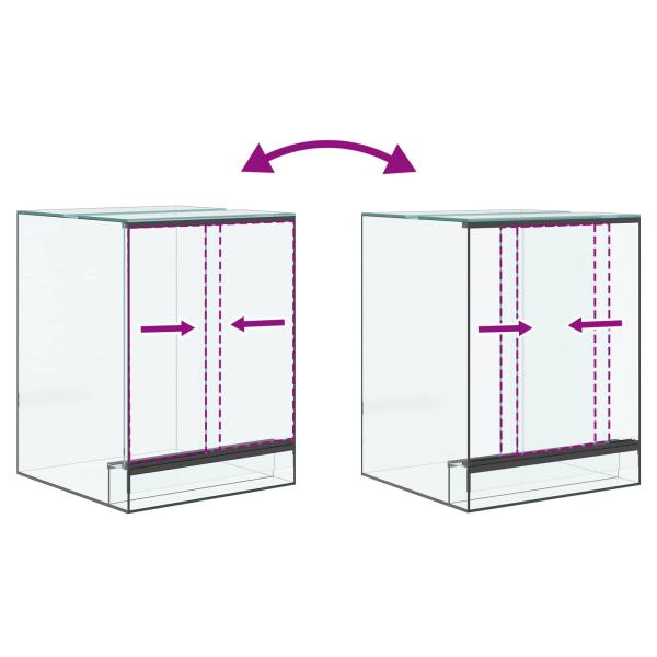 Reptilien- und Amphibienhabitate Weiß 30 x 30 x 40 cm Glas