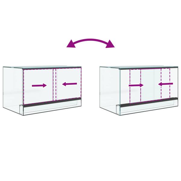 Reptilien- und Amphibienhabitate Weiß 50 x 30 x 30 cm Glas