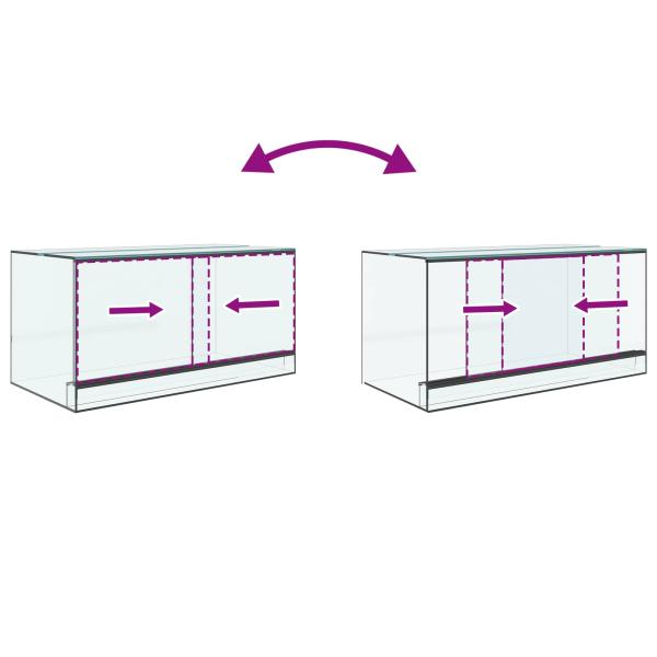 Reptilien- und Amphibienhabitate Weiß 80 x 40 x 40 cm Glas