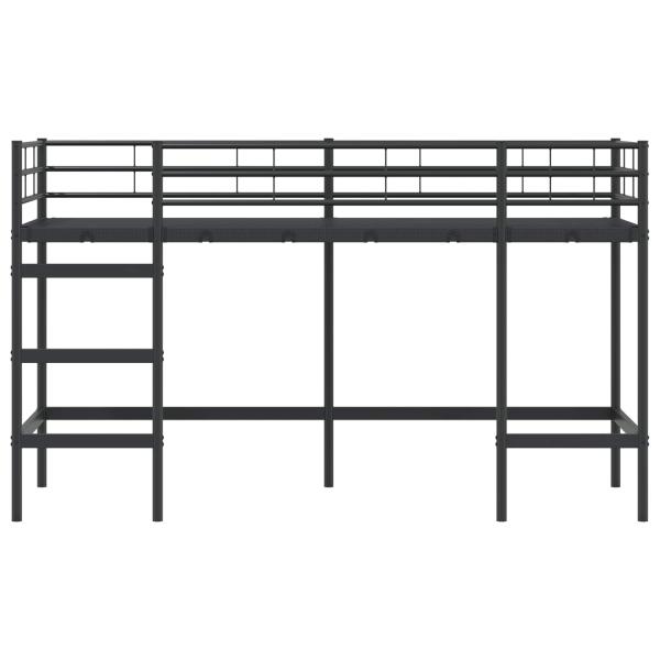Kinderloftbett Uni Schwarz 75 x 190 cm Stahl