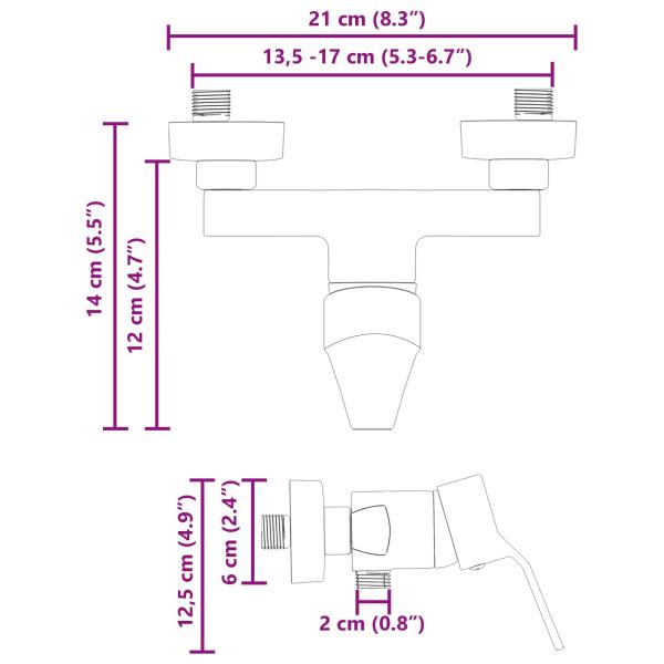 Duschmischer Schwarz G 1 / 2 Zoll Messing