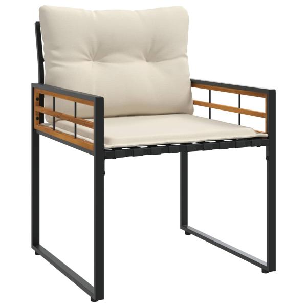 Gartenmöbel Set mit Kissen 3 pcs Creme